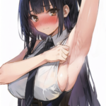 袖ぐりを引っ張って見せてくれるうちの子！