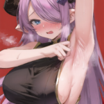 腋を見せてくれるナルメアさん