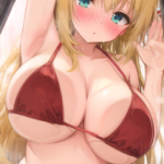 水着で車の天井を拭いてくれるマキさん！