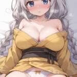 着物をはだけてくれるあかりちゃん！