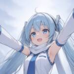 ミュージックの日に大雪な雪ミクさん！