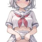 白セーラーでたくし上げてくれる六花ちゃん！