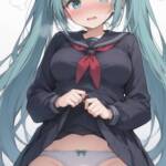 スカートの中が暗黒空間なのか確かめさせてくれるミクさん！
