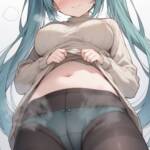 ほかほかタイツを見せてくれるミクさん！