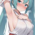 腋を見せてくれる巫女さんなミクさん！