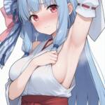 腋を見せてくれる巫女さんな葵ちゃん！