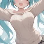 オフショルセーターでミクの日なミクさん！