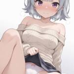 オフショルセーターでたくし上げてくれる六花ちゃん！
