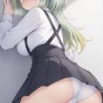 サスペンダーで後ろから見せてくれるつのせ！