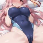 競泳水着で応援してくれる茜ちゃん！